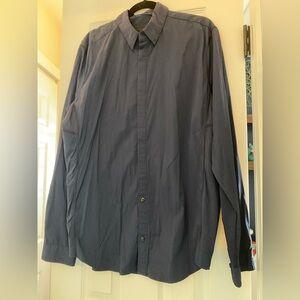 Lululemon Athletica Men’s Navy Button Up Shirt Business Casual Athleisure